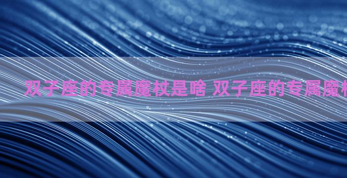 双子座的专属魔杖是啥 双子座的专属魔杖是啥材质